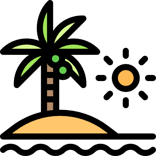 Beach island sun beach icon