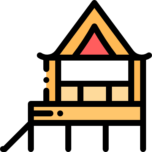 Stilts holidays beach stilt house icon