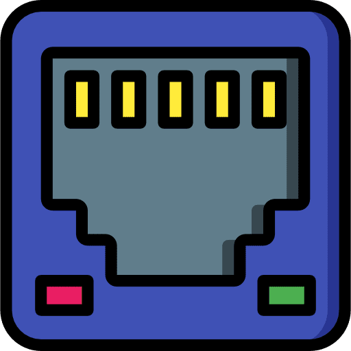 Ethernet technology plug in electronics icon