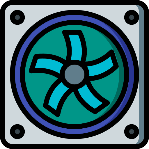 Cooling fan warm cooling electronics icon
