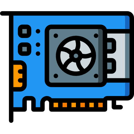 Graphic card electronic video card gaming icon