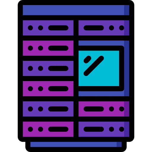 Server multimedia storage electronics icon