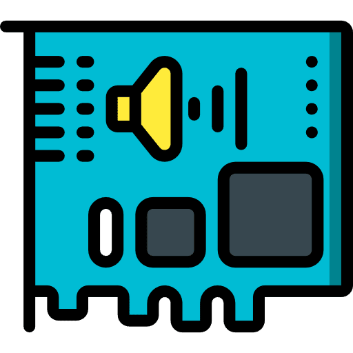 Sound card device electronic sound card icon