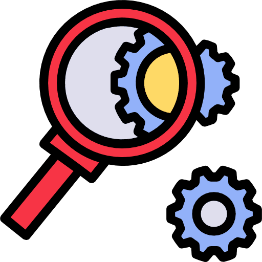 Analyze zoom investigate magnifying glass icon