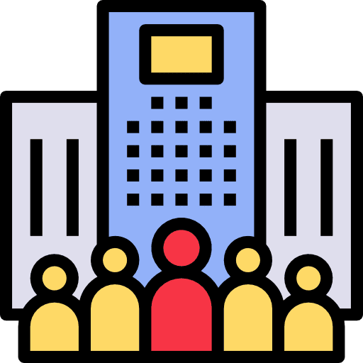 Enterprise citizen team architecture and city icon
