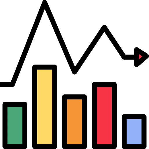 Fluctuation currency analysis statistics icon