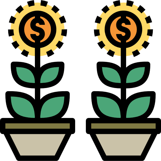Invest plant growth seo and web icon