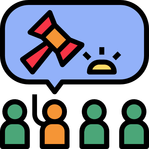 Offer communications judge law icon