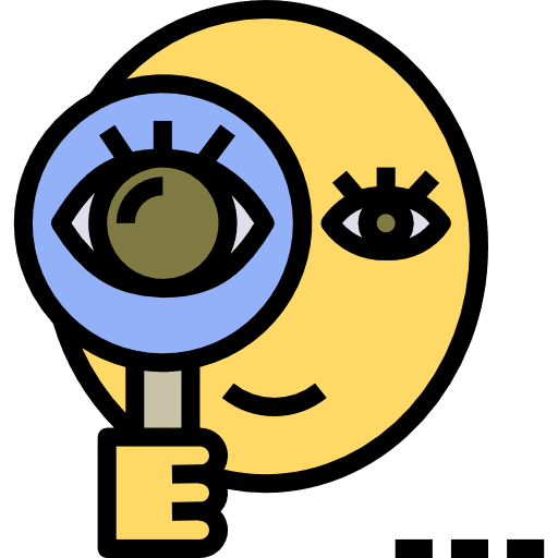 Verification zoom lens investigation user icon