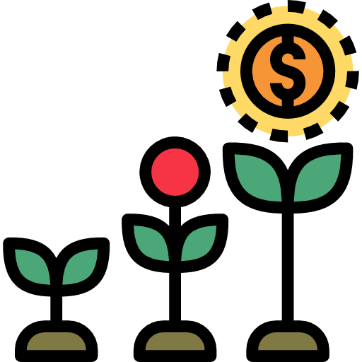Growth growing business and finance growth icon