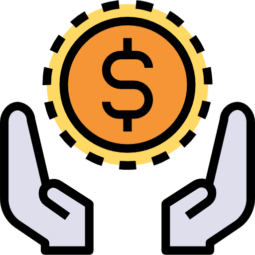 Save hands and gestures cost saving savings icon