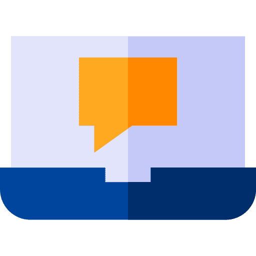 Laptop bubble chat seo and web electronics icon