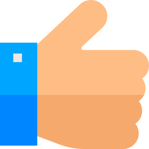 Thumbs up finger acknowledge communications icon