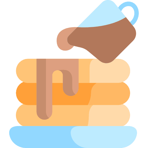 Pancakes baked dessert syrup icon