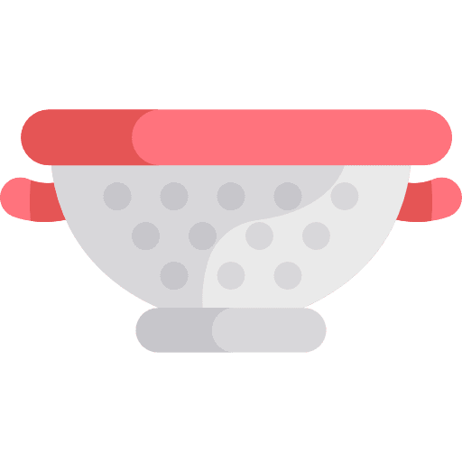 Strainer kitchen pack holes bowl icon