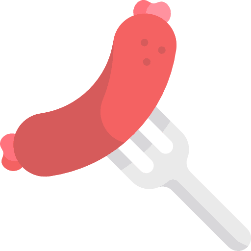 Sausage food and restaurant sausage fast food icon