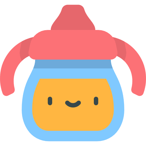 Sippy cup kid and baby learning baby icon