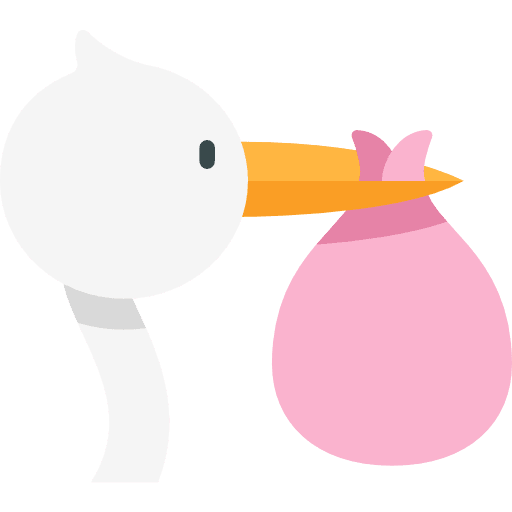 Stork newborn birth kid and baby icon