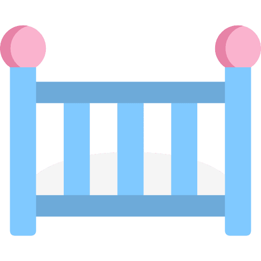 Crib furniture and household healthcare and medical baby icon