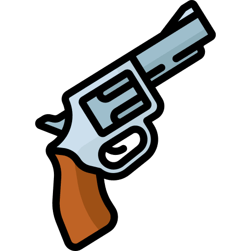 Gun revolver arm halloween icon