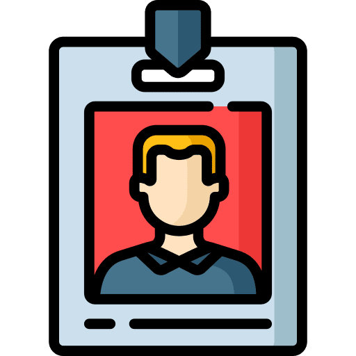Id card business check mark id icon