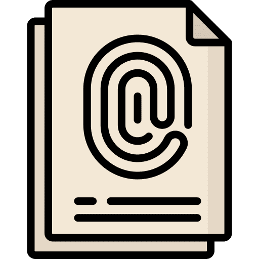 Fingerprint office material security file storage icon