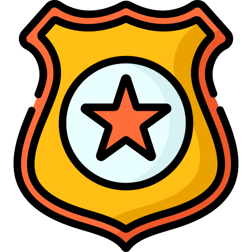 Police badge police badge shield weapons icon