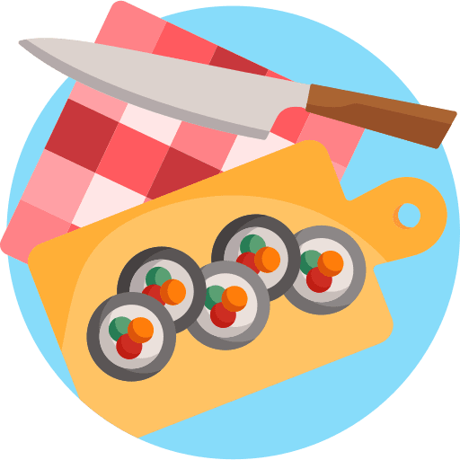 Cooking food and restaurant food sushi icon