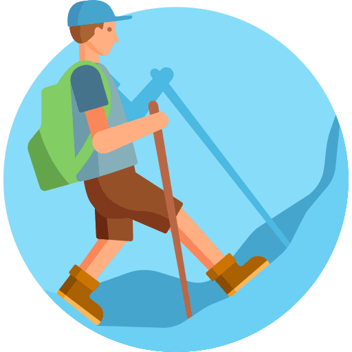 Hiking sports and competition hiking walking icon