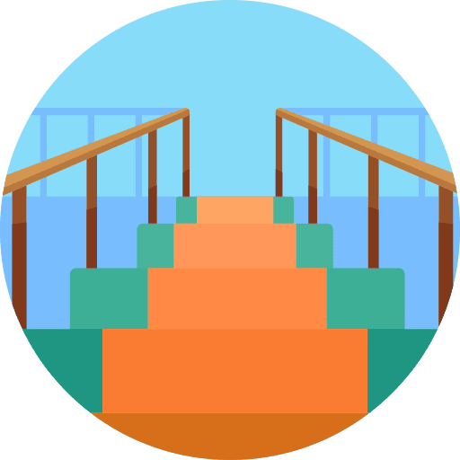 Stairs miscellaneous down arrow maps and flags icon