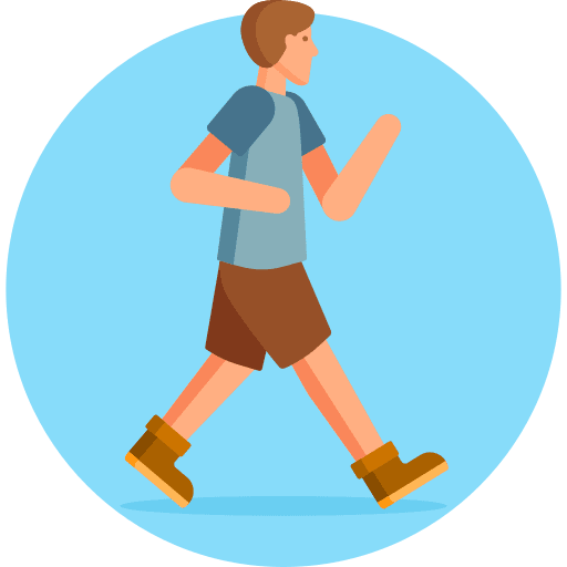 Walking landscape pedestrian sports and competition icon