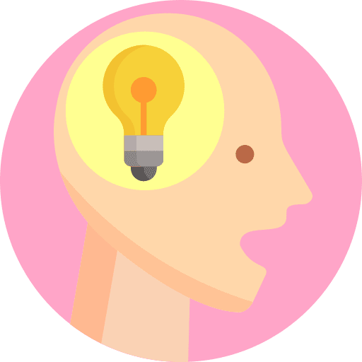 Brain light bulb user avatar icon