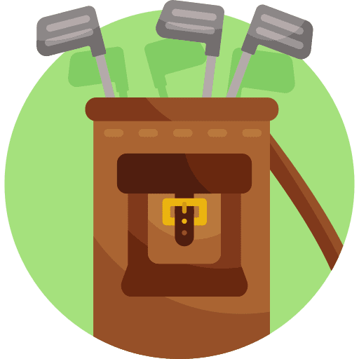 Golf set sticks sportive icon