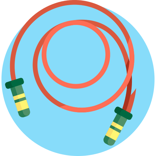 Jumping rope sports and competition skipping rope wellness icon