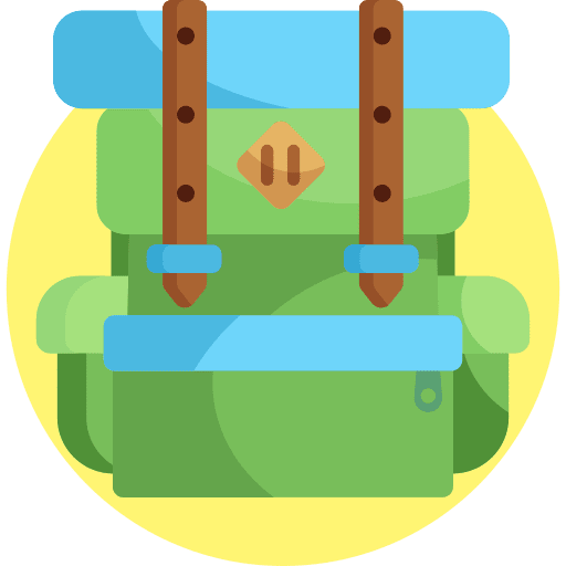 Backpack camping luggage bag icon