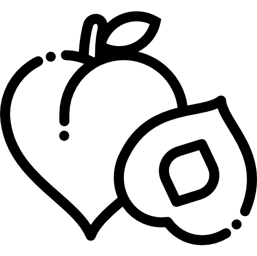 Peach fruit vegan food and restaurant icon