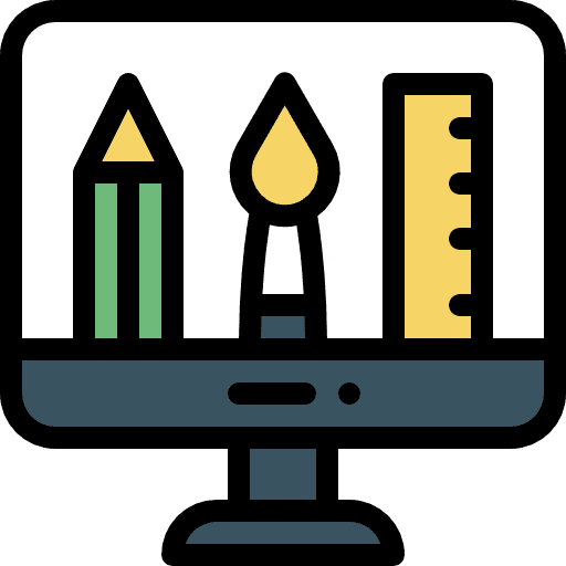 Computer art edit tools web design icon