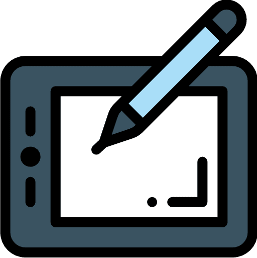 Drawing tablet technology drawing art and design icon