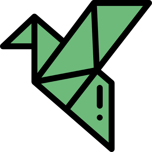 Origami paper hobbies and free time bird icon