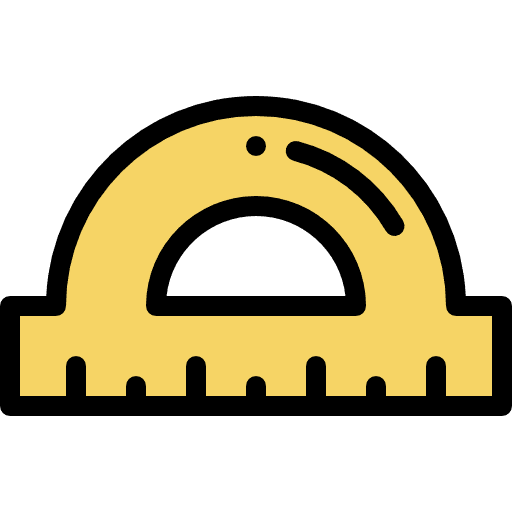 Protractor stationery education technical drawing icon