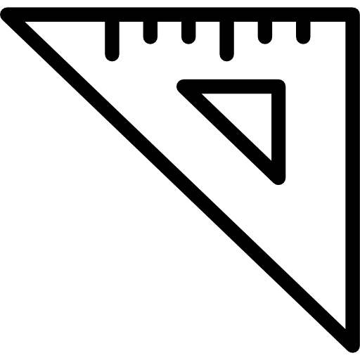 Set square construction and tools measure rulers icon