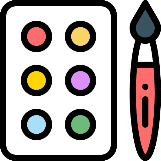 Watercolor art painting art and design icon