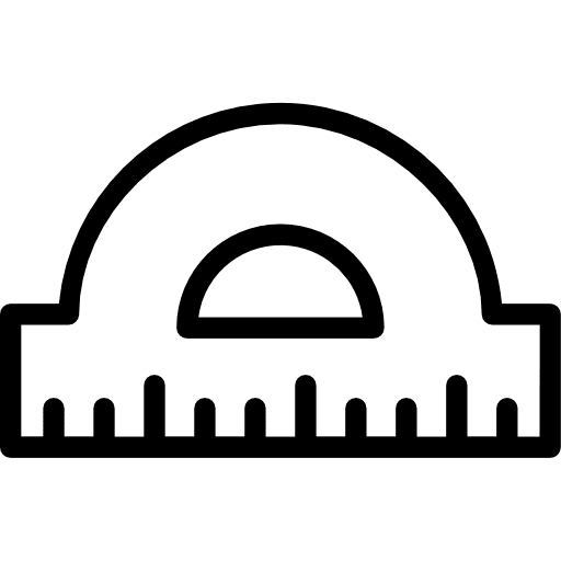 Protactor office material ruler maths icon