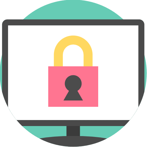 Television lock entertainment tv icon