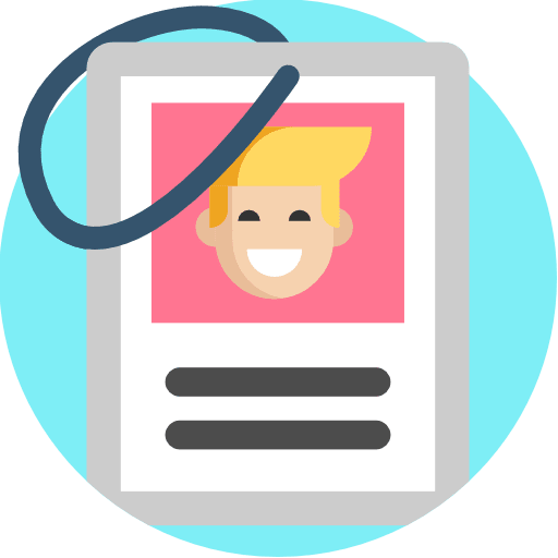 Identification pass identification id card icon