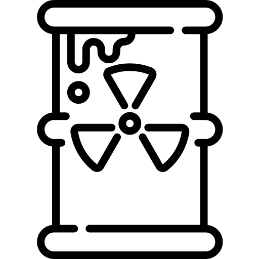 Barrel radioactive education waste icon