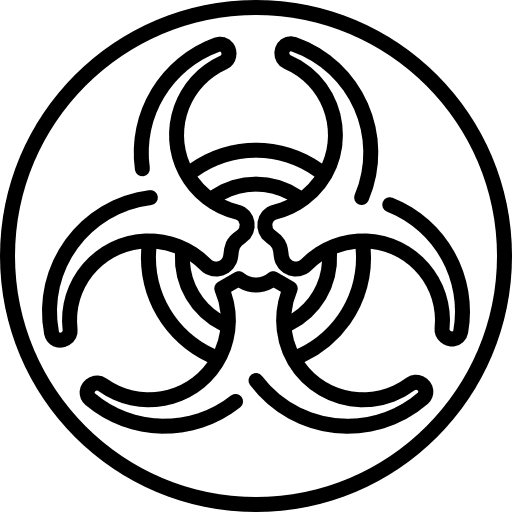 Biohazard signaling shapes and symbols danger icon