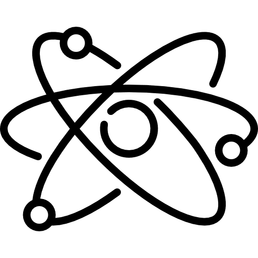 Atom science physics electron icon