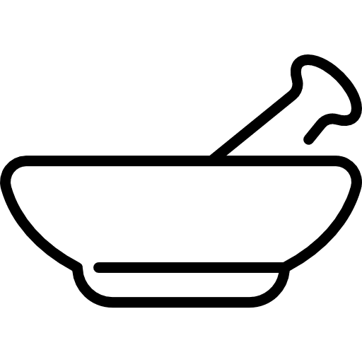 Mortar grinding health education icon