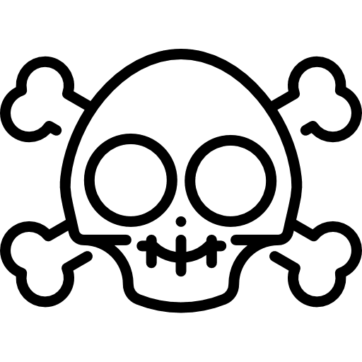 Toxic shapes and symbols toxic bone icon